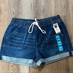 Steve Madden Denim Drawstring elastic waist Shorts XL NWT
